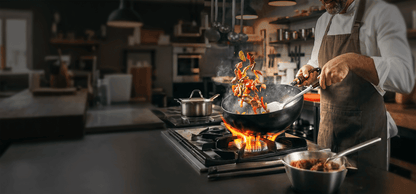 Cast Iron Wok 22 & 24cm heavy-duty skillet for even heat distribution | Easy nonstick cooking | Rust resistant mineral construction | Deep 10.5cm capacity for family meals | Safe with metal spatulas