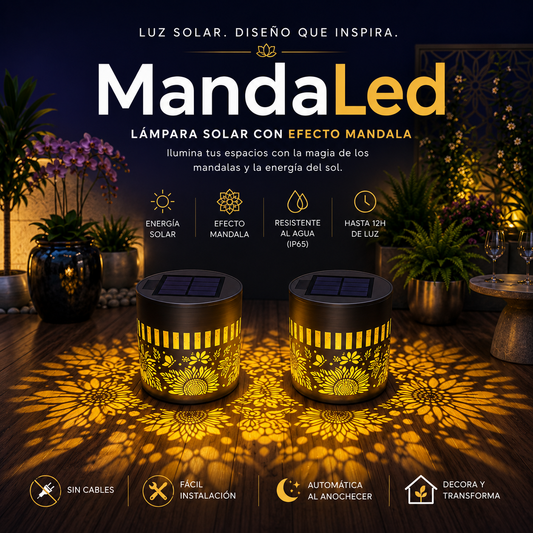 MandaLed: Lámpara solar con efecto mandala